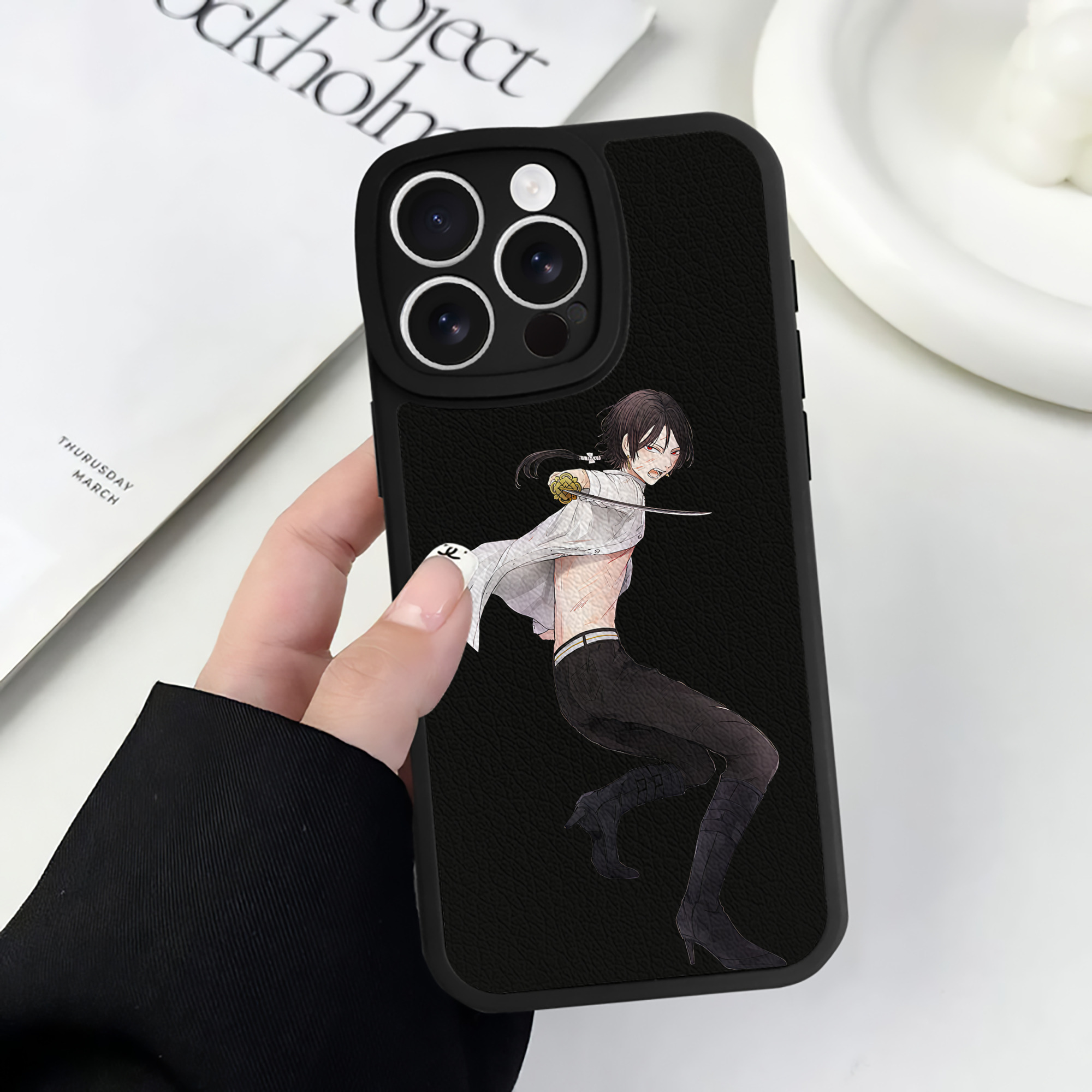 （画像用） 刀剣乱舞 Touken Ranbu 【iPhone 16シリーズ対応】シリコンスマホケース（レザー調） 材質：シリコン